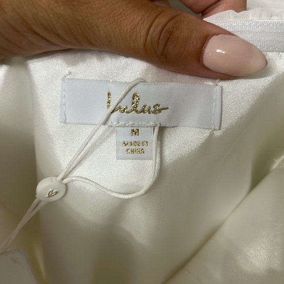 Lulus Effervescent Love White Pleated Strapless A-line Maxi Dress - Size M - Picture 3 of 5